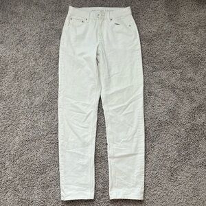 90s straight mid rise white american eagle jeans
